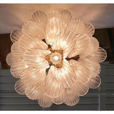  SimoEng Contemporary Murano Glass Sella Chandelier With a Gold