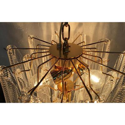  SimoEng Contemporary Murano Glass Sella Chandelier With a Gold