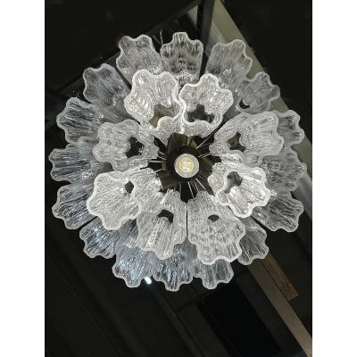  SimoEng Contemporary Murano Glass Tronchi Chandelier Burnished Metal Frame by Simoeng