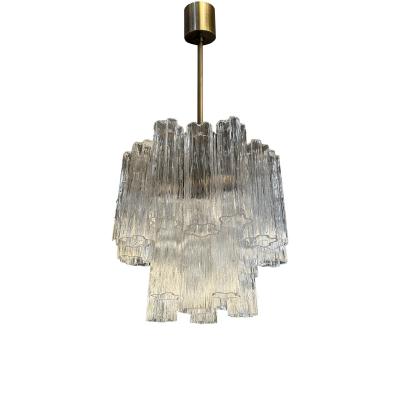  SimoEng Contemporary Murano Glass Tronchi Chandelier Burnished Metal Frame by Simoeng