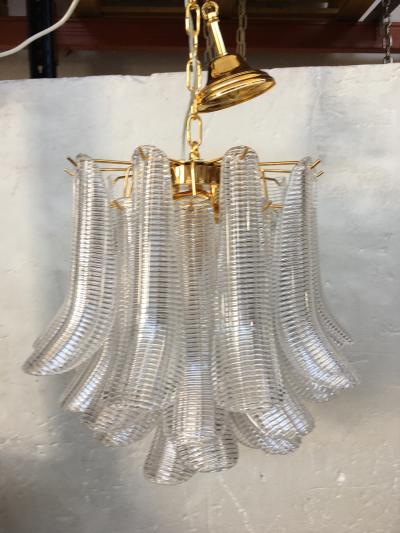  SimoEng Contemporary Murano Glass sella chandelier with a gold 24k metal frame