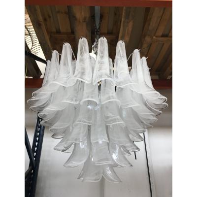  SimoEng Contemporary Murano Glass sella chandelier with rare alabastro color