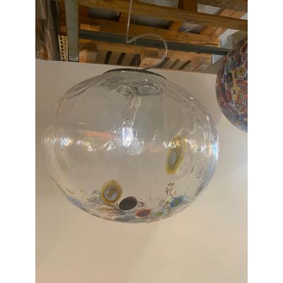  SimoEng Contemporary Murano Style Clear With Murrise Multicolors Pendant