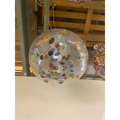  SimoEng Contemporary Murano Style Clear With Murrise Multicolors Pendant