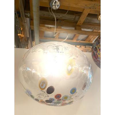  SimoEng Contemporary Murano Style Clear With Murrise Multicolors Pendant