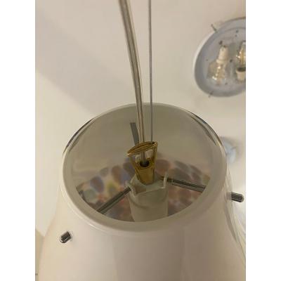  SimoEng Contemporary Murano Style White With Murrise MultiColors Pendant