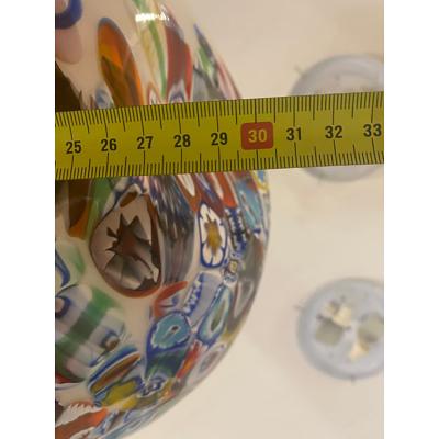  SimoEng Contemporary Murano Style White With Murrise MultiColors Pendant