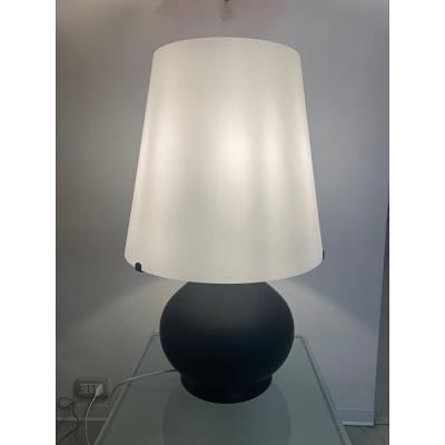  SimoEng Contemporary Murano Style White and Black Glass Table Lamp
