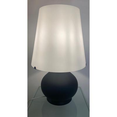  SimoEng Contemporary Murano Style White and Black Glass Table Lamp