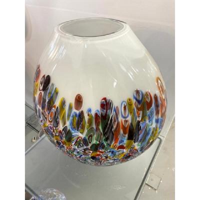  SimoEng Contemporary Murrine Murano Glass Style With Multicolored Vase