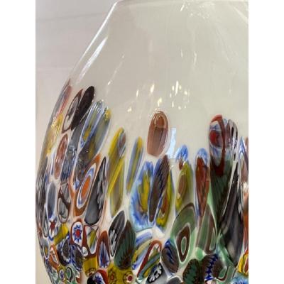  SimoEng Contemporary Murrine Murano Glass Style With Multicolored Vase