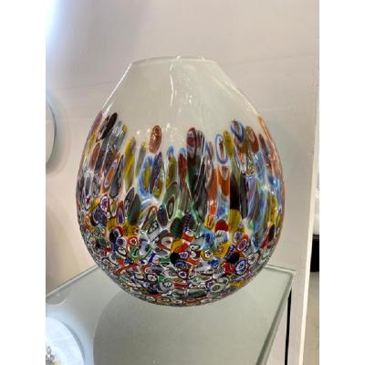  SimoEng Contemporary Murrine Murano Glass Style With Multicolored Vase
