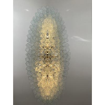  SimoEng Contemporary Oval Tronchi Murano Glass Chandelier in Venini Style