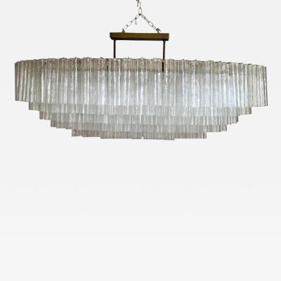  SimoEng Contemporary Oval Tronchi Murano Glass Chandelier in Venini Style