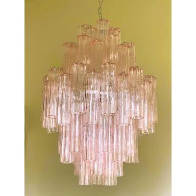  SimoEng Contemporary Pink Tronchi Murano Glass Chandelier