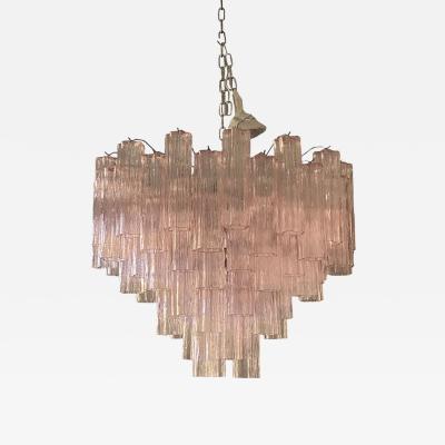  SimoEng Contemporary Pink Tronchi Murano Glass Chandelier in Venini Style