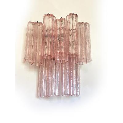  SimoEng Contemporary Pink Tronchi Wall Sconce in Venini Style