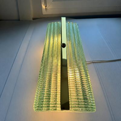  SimoEng Contemporary Rectangular Murano Glass Wall Sconces With Chrome Finish Set of 2