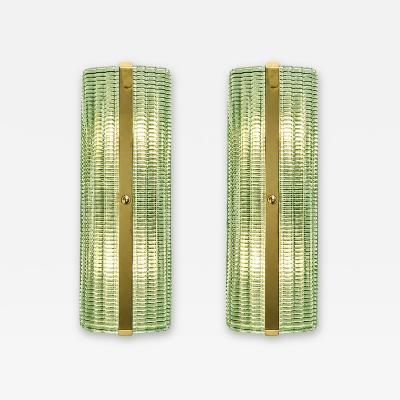  SimoEng Contemporary Rectangular Murano Glass Wall Sconces With Chrome Finish Set of 2