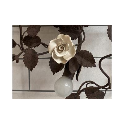  SimoEng Contemporary Rush Florentine Wrought Iron Flush Mount
