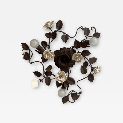  SimoEng Contemporary Rush Florentine Wrought Iron Flush Mount