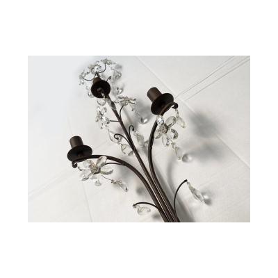  SimoEng Contemporary Rush and Crystal Flowers Wall Lamp