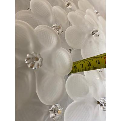  SimoEng Contemporary Sanded Flowers Murano Glass Flush Mount