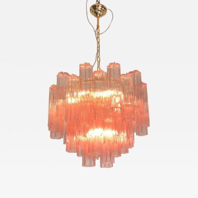  SimoEng Contemporary Scenographic Pink Tronchi Murano Glass Chandelier in Venini Style
