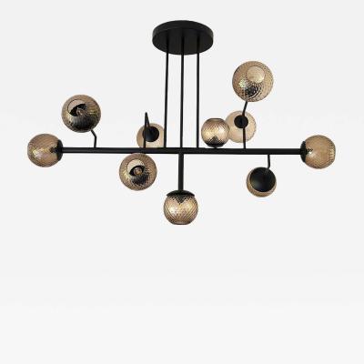  SimoEng Contemporary Smoked Fum Ballotton Spheres Attributed to Murano Glass Sputnik