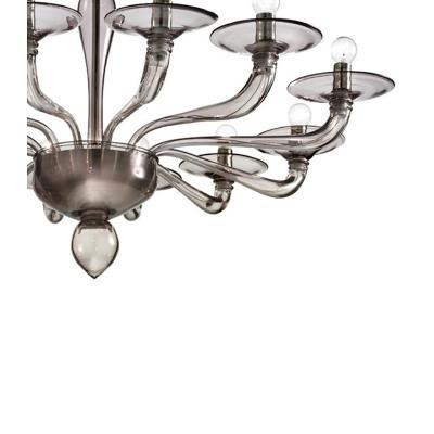  SimoEng Contemporary Smoked Murano Style Glass Chandelier
