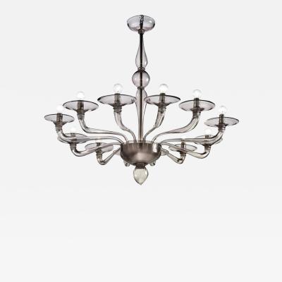  SimoEng Contemporary Smoked Murano Style Glass Chandelier