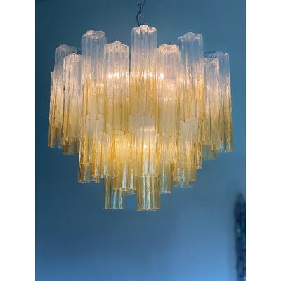  SimoEng Contemporary Sputnik Tronchi Vanished Amber Chandelier in Venini Style