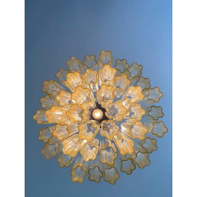  SimoEng Contemporary Sputnik Tronchi Vanished Amber Chandelier in Venini Style