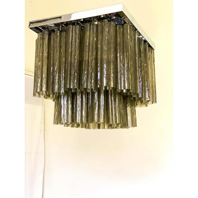  SimoEng Contemporary Squared Tronchi in Venini Style Murano Glass Sputnik Flush Mount