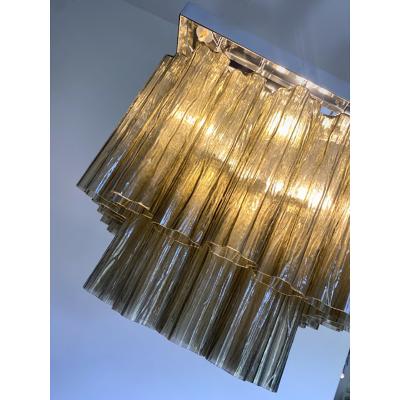  SimoEng Contemporary Squared Tronchi in Venini Style Murano Glass Sputnik Flush Mount