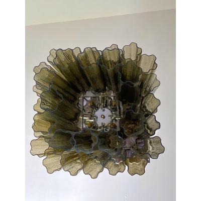  SimoEng Contemporary Squared Tronchi in Venini Style Murano Glass Sputnik Flush Mount
