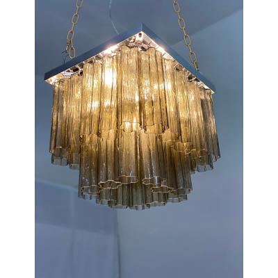  SimoEng Contemporary Squared Tronchi in Venini Style Murano Glass Sputnik Flush Mount