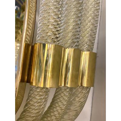  SimoEng Contemporary Torciglione Murano Glass Wall Mirror