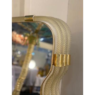  SimoEng Contemporary Torciglione Murano Glass Wall Mirror