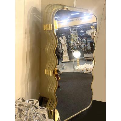  SimoEng Contemporary Torciglione Murano Glass Wall Mirror