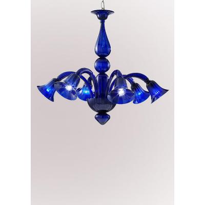  SimoEng Contemporary Translucent Azzurre Murano Style Glass Chandelier