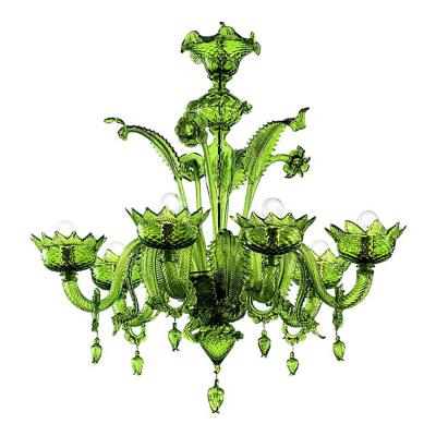  SimoEng Contemporary Translucent Green Murano Style Glass Chandelier