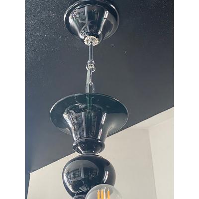  SimoEng Contemporary Translucent Green Petrol Murano Style Glass Chandelier