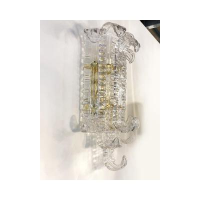  SimoEng Contemporary Transparent Lingue Murano Glass Wall Lamp in Barovier Style