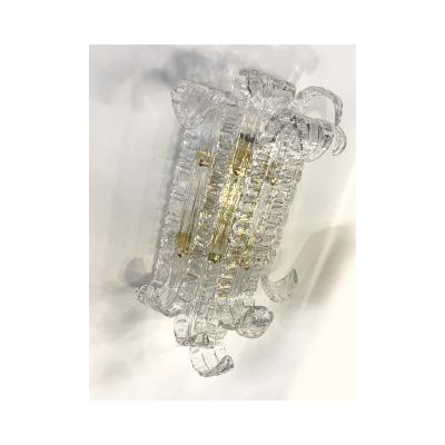  SimoEng Contemporary Transparent Lingue Murano Glass Wall Lamp in Barovier Style