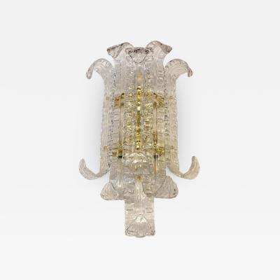  SimoEng Contemporary Transparent Lingue Murano Glass Wall Lamp in Barovier Style
