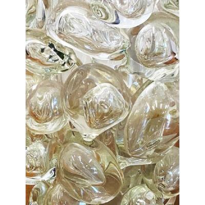  SimoEng Contemporary Transparent Murano Glass Vase Hand Blown With Bubbles