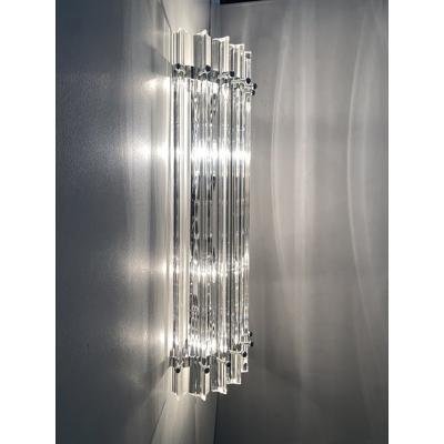  SimoEng Contemporary Trasparent Triedro Murano Glass Wall Sconce