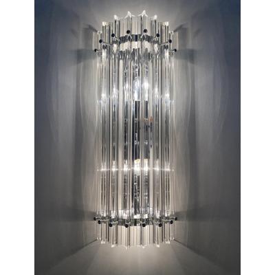  SimoEng Contemporary Trasparent Triedro Murano Glass Wall Sconce