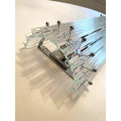  SimoEng Contemporary Trasparent Triedro Murano Glass Wall Sconce